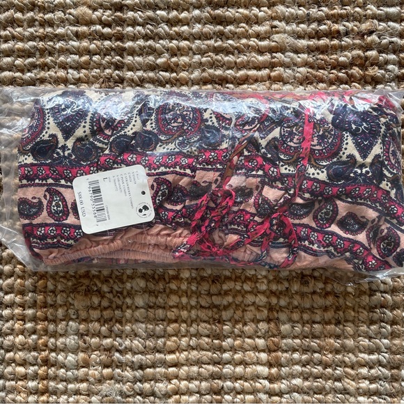 NEW Free People Bali Mariposa Slip Mini Dress In Strawberry Combo Red - Picture 11 of 13